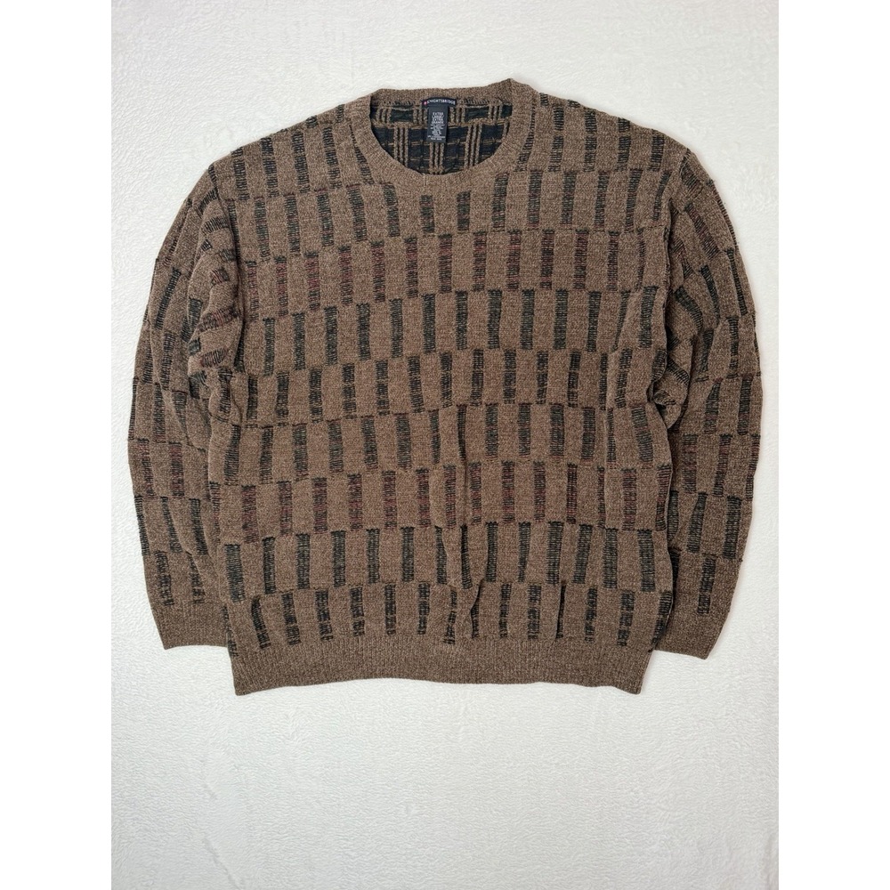 Vintage 90s Knightsbridge Abstract Knit Sweater XL Korea‎ Grandpa Core